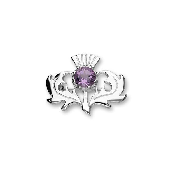 Silver amethyst on sale thistle brooch
