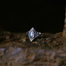 Sacred Clan: The Morrigans Tear Gothic Ring - with Labradorite or Garnet SR179