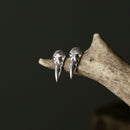 Sacred Clan: Raven Skull Stud Earrings E2212