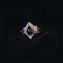 Sacred Clan: The Morrigans Tear Gothic Ring - with Labradorite or Garnet SR179