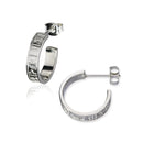 Runic Silver Hoop Earring E2245
