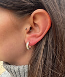 Runic Silver Hoop Earring E2246