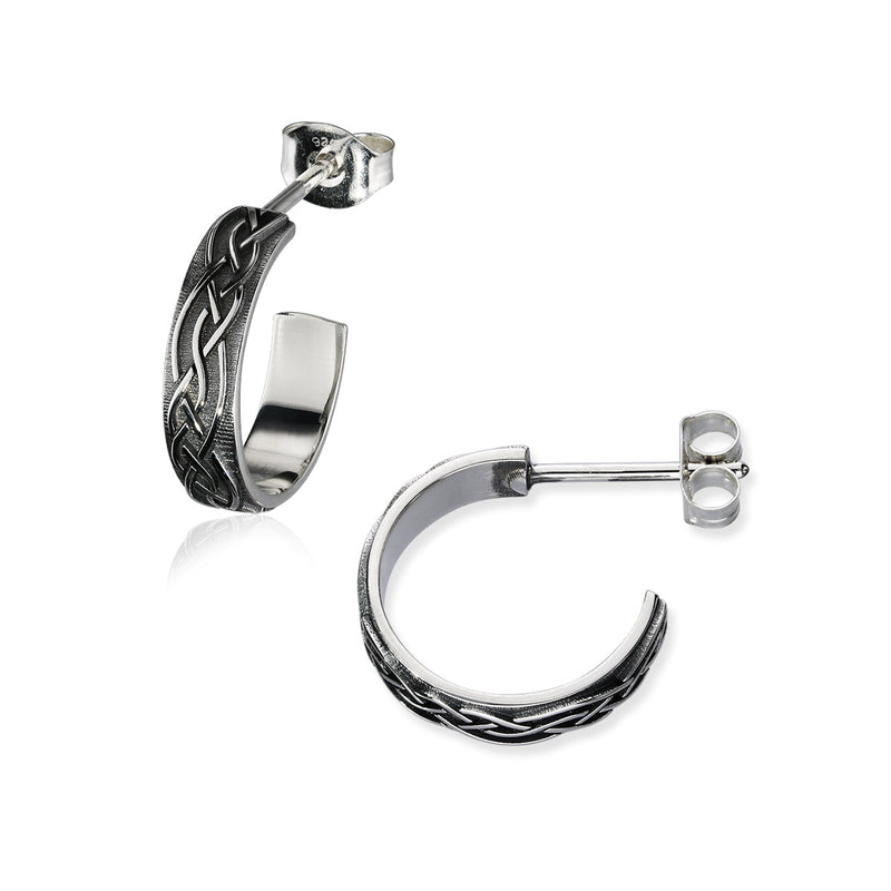 Celtic Silver Hoop Earring E2253