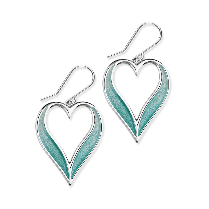 Astin Sterling Silver Drop Heart Earrings with Enamel EE630