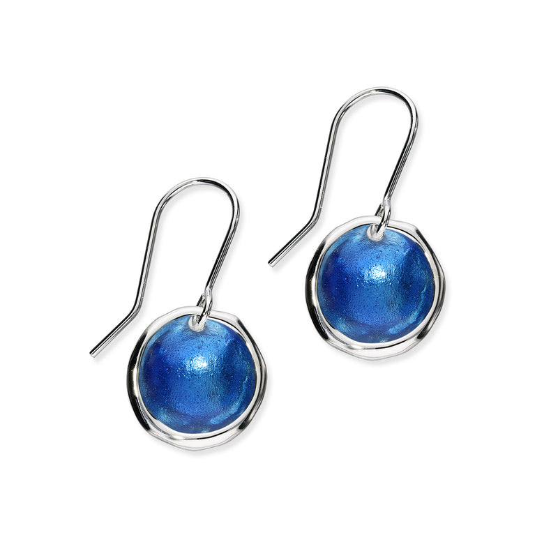 'Persian Blue' Deep Blue Silver Droplet Dangle Earrings EE636