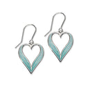 Astin Sterling Silver Drop Heart Small Earrings with Enamel EE641