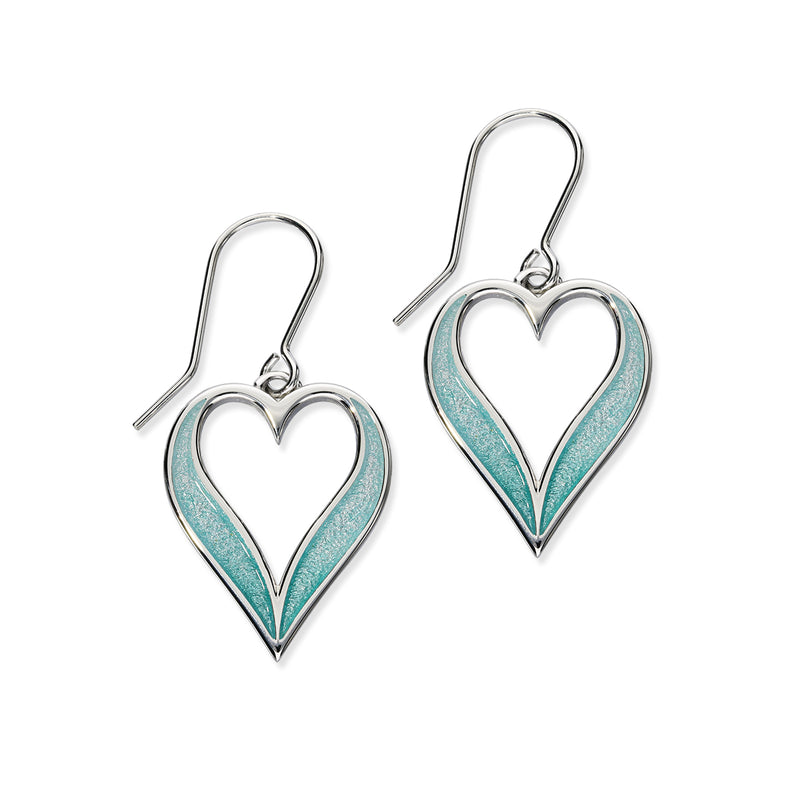 Astin Sterling Silver Drop Heart Small Earrings with Enamel EE641