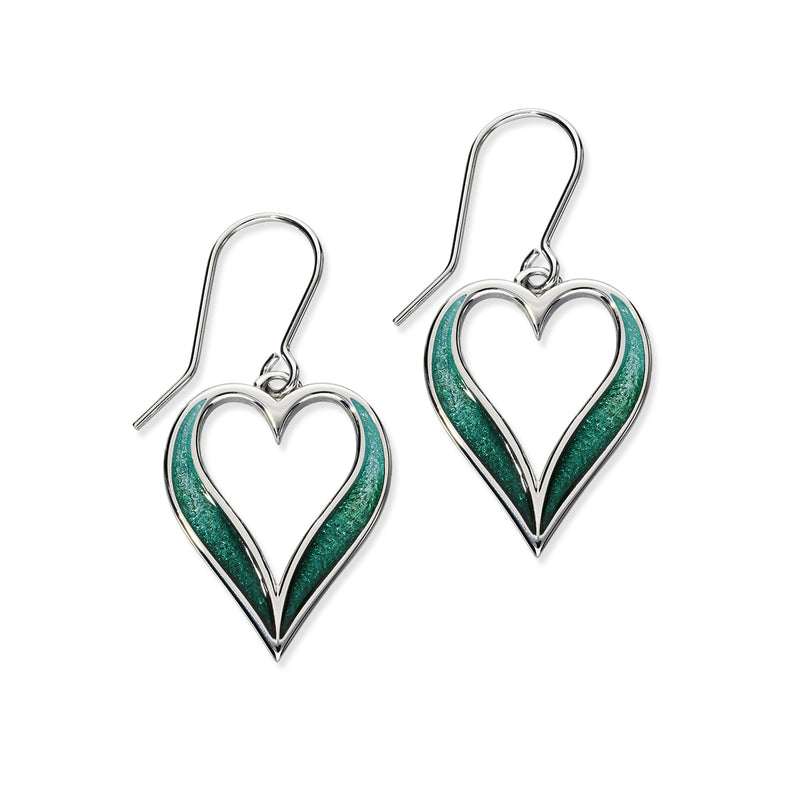 Astin Sterling Silver Drop Heart Small Earrings with Enamel EE641