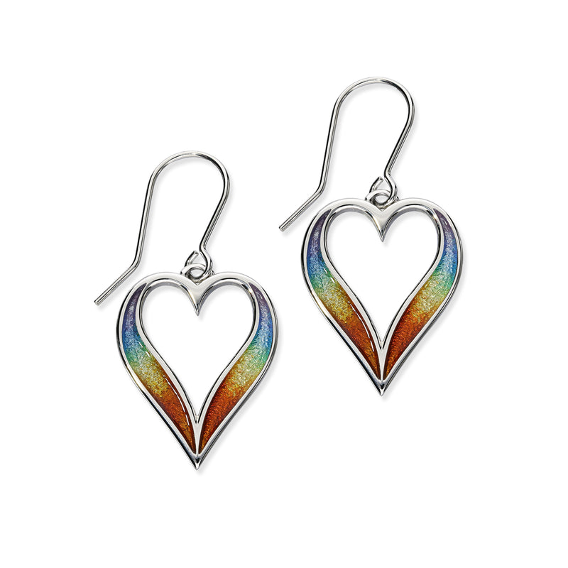 Astin Sterling Silver Drop Heart Small Earrings with Enamel EE641