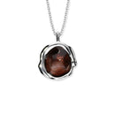 'Autumn Moors' Burgundy Droplet Sterling Silver Necklace EP495