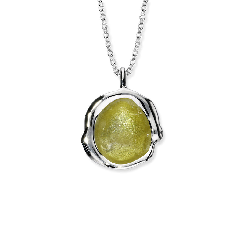 'Gorse' Yellow Sterling Silver Droplet Necklace EP495