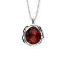 'Hawthorn Berry' Enamel Sterling Silver Droplet Necklace EP495