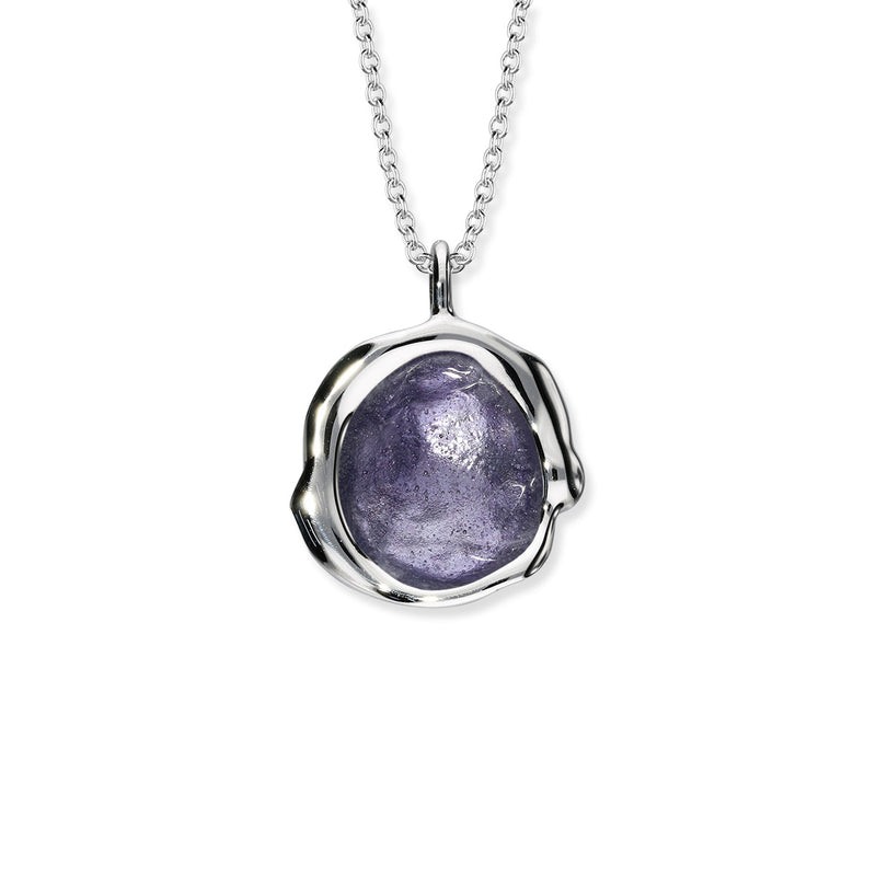 'Heather' Purple Silver Droplet Necklace EP495