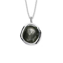 'Sea Mist' Light Grey Sterling Silver Droplet Deep Necklace EP496