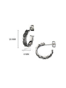 Spring Leaves Huggie Hoop Oxidised Earrings E2261