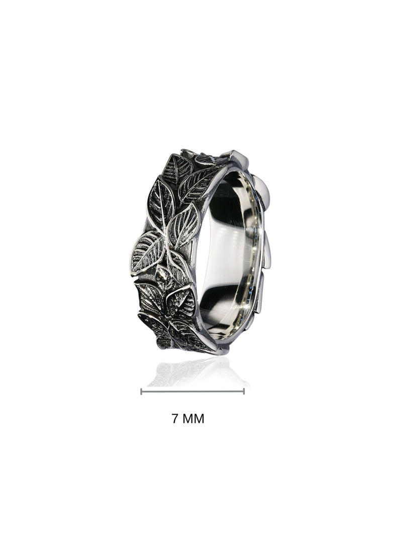 Spring Leaves Oxidised Ring R456