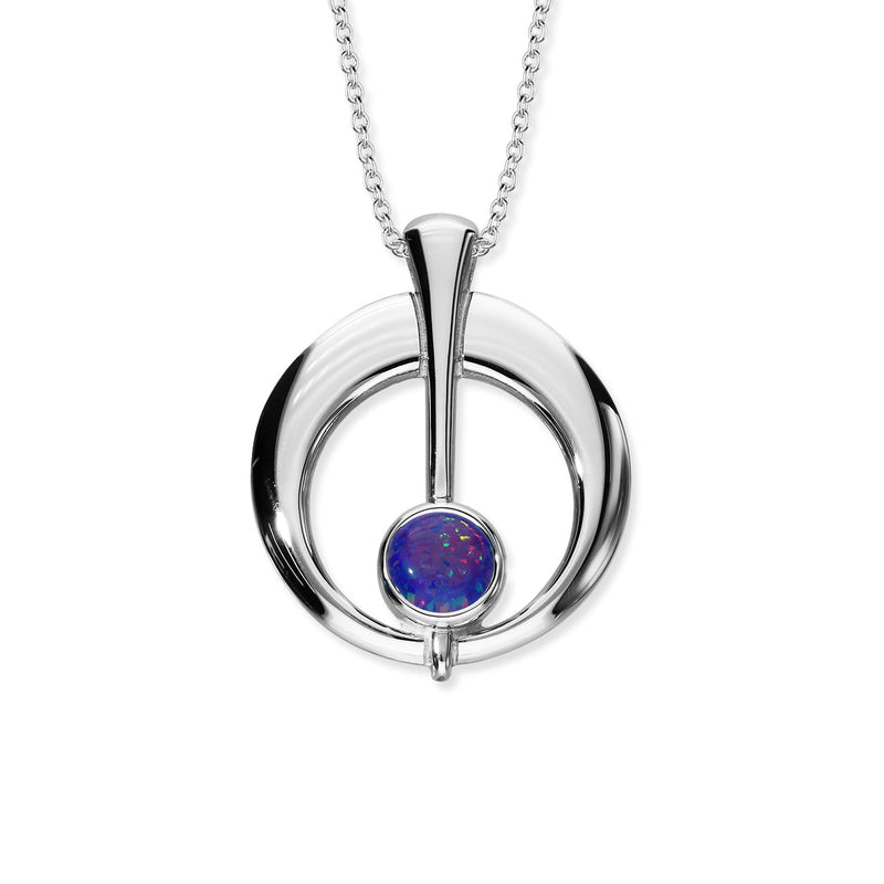 Harlequin Silver Pendant SP272 White Opal