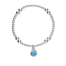 Tranquillity Silver Stretch Enamel Bracelet SSEBL04