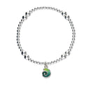 Tranquillity Silver Stretch Enamel Bracelet SSEBL04