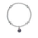 Tranquillity Silver Stretch Enamel Bracelet SSEBL04