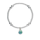 Tranquillity Silver Stretch Enamel Bracelet SSEBL04