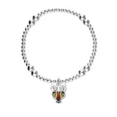 Nature in Flight Silver Stretch Enamel Bracelet SSEBL11