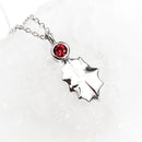 Small Holly Leaf Gemstone Pendant Necklace CP396