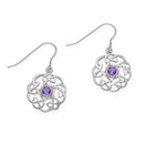 Celtic Silver Earrings CE16 Amethyst