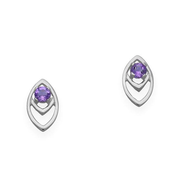 Celtic Silver Earrings CE392 Amethyst