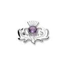 Thistle Silver Brooch CB33 Amethyst