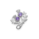 Thistle Silver Brooch CB34 Amethyst
