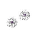 Celtic Silver Earrings CE17 Amethyst
