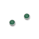 May Birthstone Silver Earrings CE356 Emerald CZ