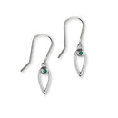 May Birthstone Silver Earrings CE357 Emerald CZ