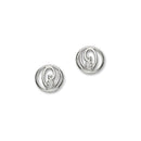 Flourish Sterling Silver & Cubic Zirconia Stud Earrings, CE395