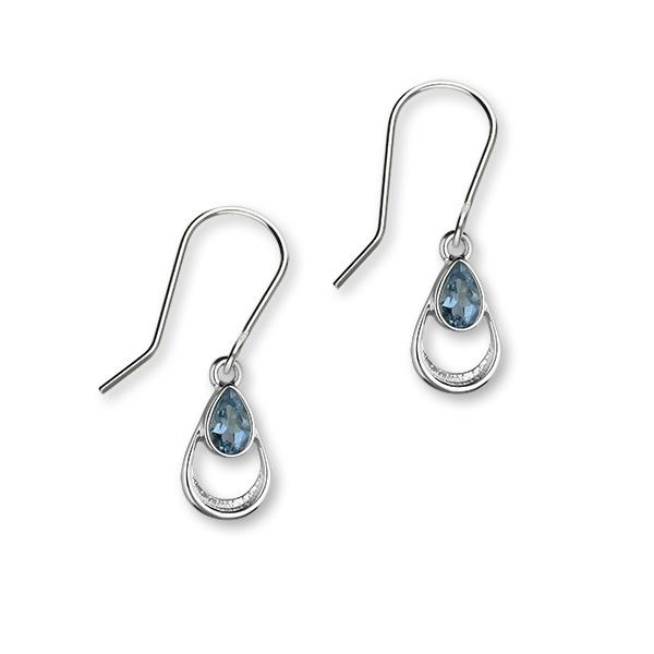 March Birthstone Silver Earrings CE405 Aquamarine