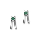 May Birthstone Silver Earrings CE406 Emerald CZ