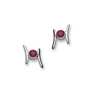July Birthstone Silver Earrings CE407 Ruby