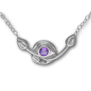 Charles Rennie Mackintosh Silver Necklet CN19 Amethyst