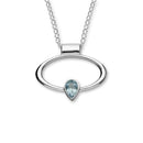 March Birthstone Silver Pendant CP303 Aquamarine
