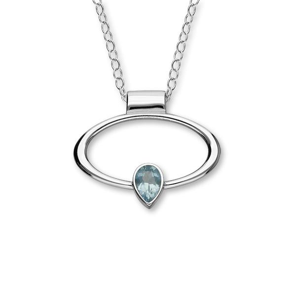 March Birthstone Silver Pendant CP303 Aquamarine