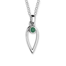 May Birthstone Silver Pendant CP304 Emerald CZ