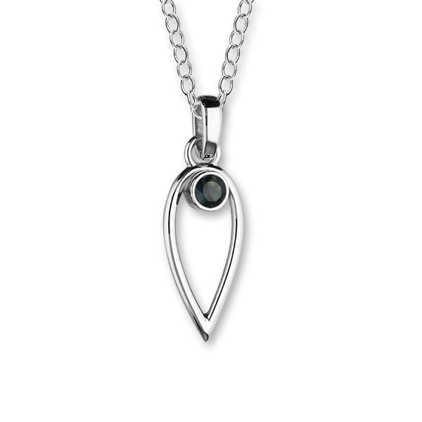 September Birthstone Silver Pendant CP322 Sapphire