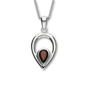 Flourish Silver Pendant CP329 Garnet
