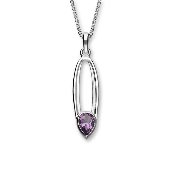 February Birthstone Silver Pendant CP331 Amethyst