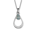 March Birthstone Silver Pendant CP332 Aquamarine