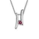 July Birthstone Silver Pendant CP334 Ruby