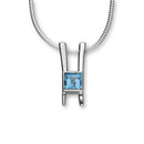 November Birthstone Silver Pendant CP337 Blue Topaz