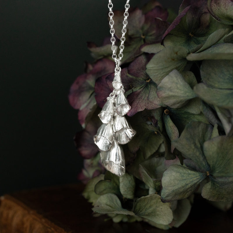 Sterling Silver Foxglove Cascade Necklace P1462