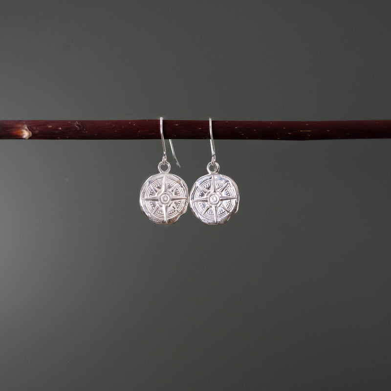 Compass - Elemental Talisman Small Coin Dangle Earrings E2167
